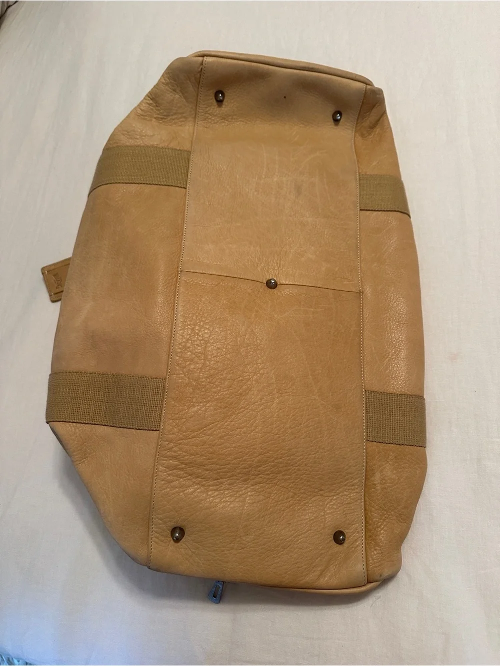 Men or Women’s Tan Leather Weekend Duffel Bag